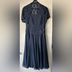 Jade by Jasmine 2-pc Mother of the Bride/Groom Navy Blue Dress. Size 10.
